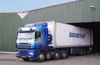 Vrachtwagen met koelcontainer
